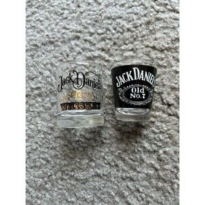 Jack Daniel’s Whiskey Shot Glasses Lot Of 2 Different